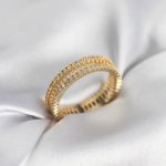 Gold Renk Minimal Zirkon Taşlı Kadın Yüzük - Vipsepet