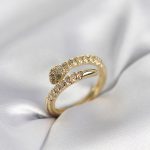 Yılan Model Gold Renk Zirkon Taşlı Kadın Yüzük - Vipsepet