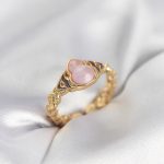 Gold Renk Pembe Damla Model Kadın Yüzük - Vipsepet