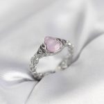 Gümüş Renk Pembe Damla Model Kadın Yüzük - Vipsepet