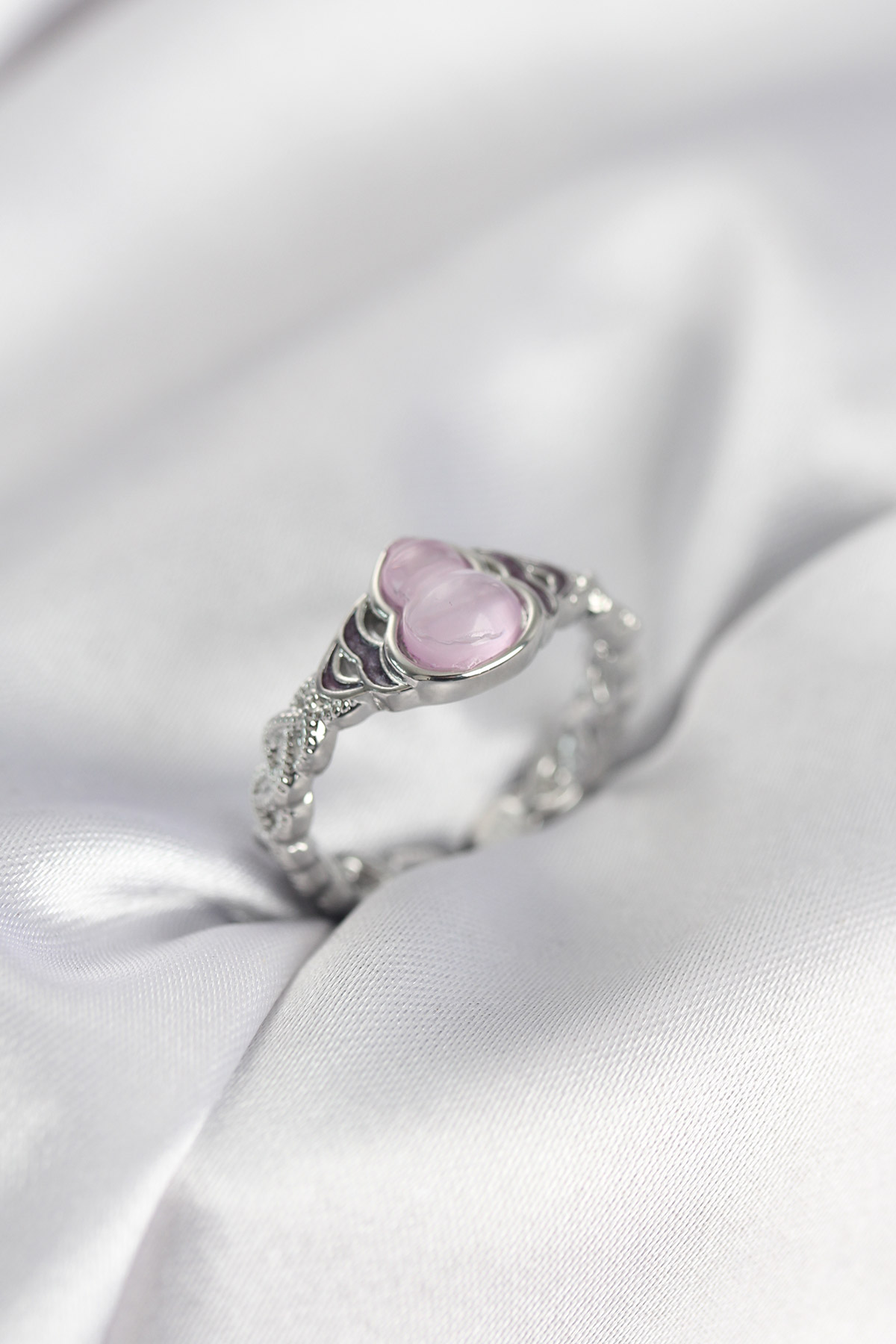 1770904763-byk4000 Gümüş Renk Pembe Damla Model Kadın Yüzük - Vipsepet - Görsel 1
