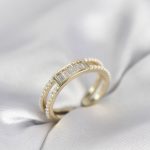 Baget Zirkon Taşlı Gold Renk İncili Kadın Yüzük - Vipsepet