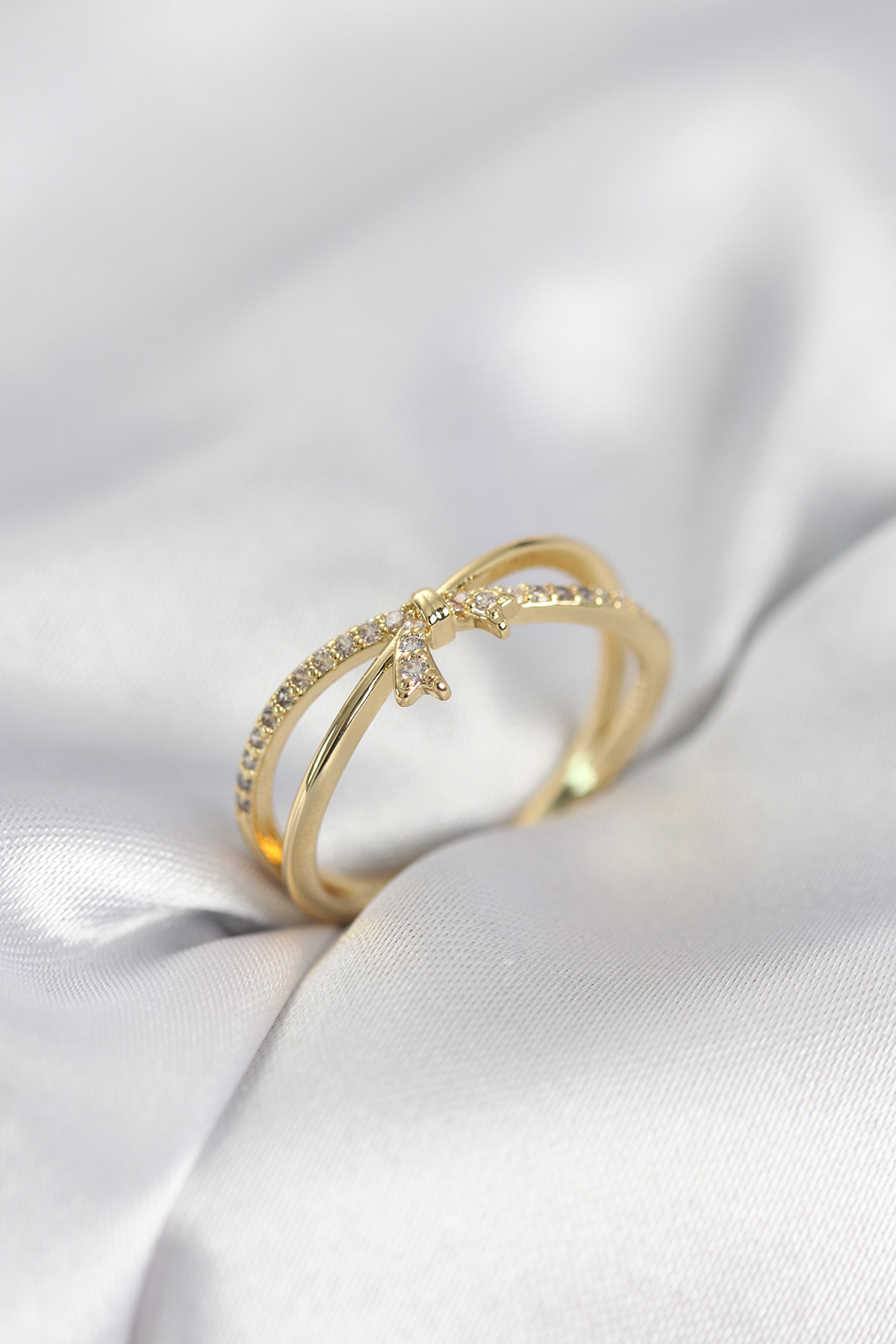 1770905166-byk4034 Gold Renk Zirkon Taşlı Fiyonk Model Kadın Yüzük - Vipsepet - Görsel 1