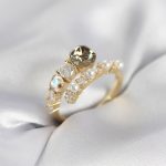 Gold Renk Pirinç Zirkon Taşlı İncili Kadın Yüzük - Vipsepet
