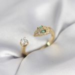 Yılan Model Zirkon Taşlı Gold Renk Kadın Yüzük - Vipsepet