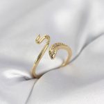 Gold Renk Yılan Model Zirkon Taşlı Kadın Yüzük - Vipsepet