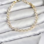 Kare Zirkon Taşlı Gold Renk Pirinç Su Yolu Kadın Bileklik - Vipsepet