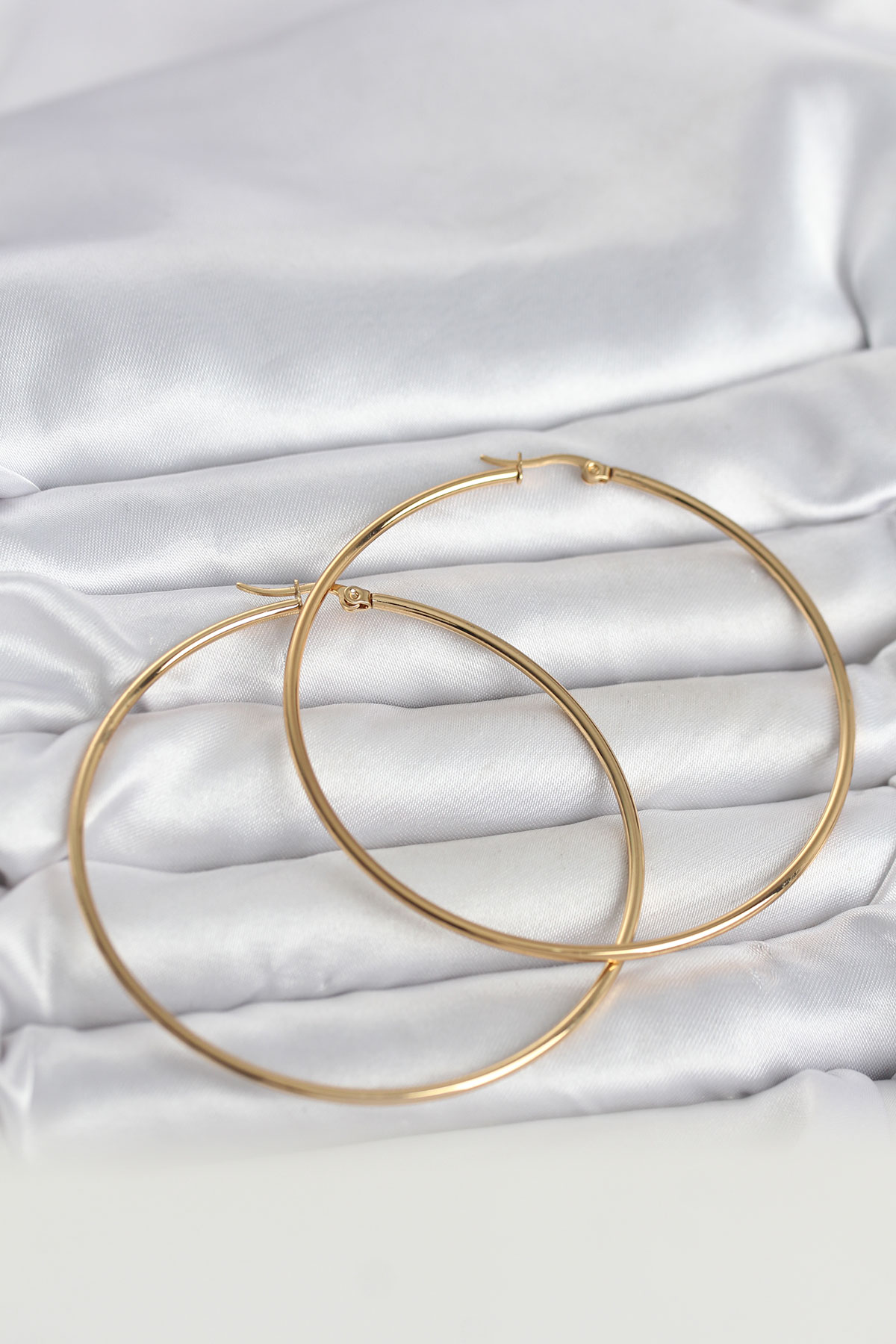 1771336771-bkp11687 316L Çelik Gold Renk 70 mm Kadın Halka Küpe - Vipsepet - Görsel 1