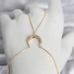 Pirinç Gold Renk Hilal Model Zirkon Taşlı Kadın Şahmeran - Vipsepet