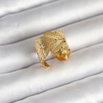 316L Çelik Gold Renk Başak Modeli Kadın Yüzük - Vipsepet