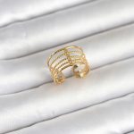 316L Çelik Gold Renk Vintage Model Kadın Yüzük - Vipsepet