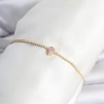 Pirinç Gold Renk Pembe Damla Model Su Yolu Kadın Bileklik - Vipsepet