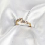 Zirkon Taşlı Gold Renk Pirinç Yüzük - Vipsepet