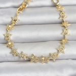 Sıralı Yıldız Model Zirkon Taşlı Gold Renk Pirinç Kadın Bileklik - Vipsepet