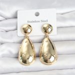 316L Çelik Gold Renk Damla Model Kadın Küpe - Vipsepet
