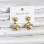 316L Çelik Gold Renk Vintage Model Kadın Küpe - Vipsepet