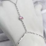Gümüş Renk Pirinç Zirkon Taşlı Pembe Kalp Model Şahmeran - Vipsepet