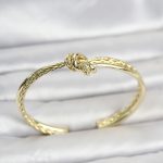 Gold Renk Düğüm Model Pirinç Kadın Bileklik - Vipsepet