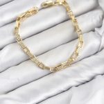 CM Kare Halka Model Gold Renk Pirinç Kadın Bileklik - Vipsepet