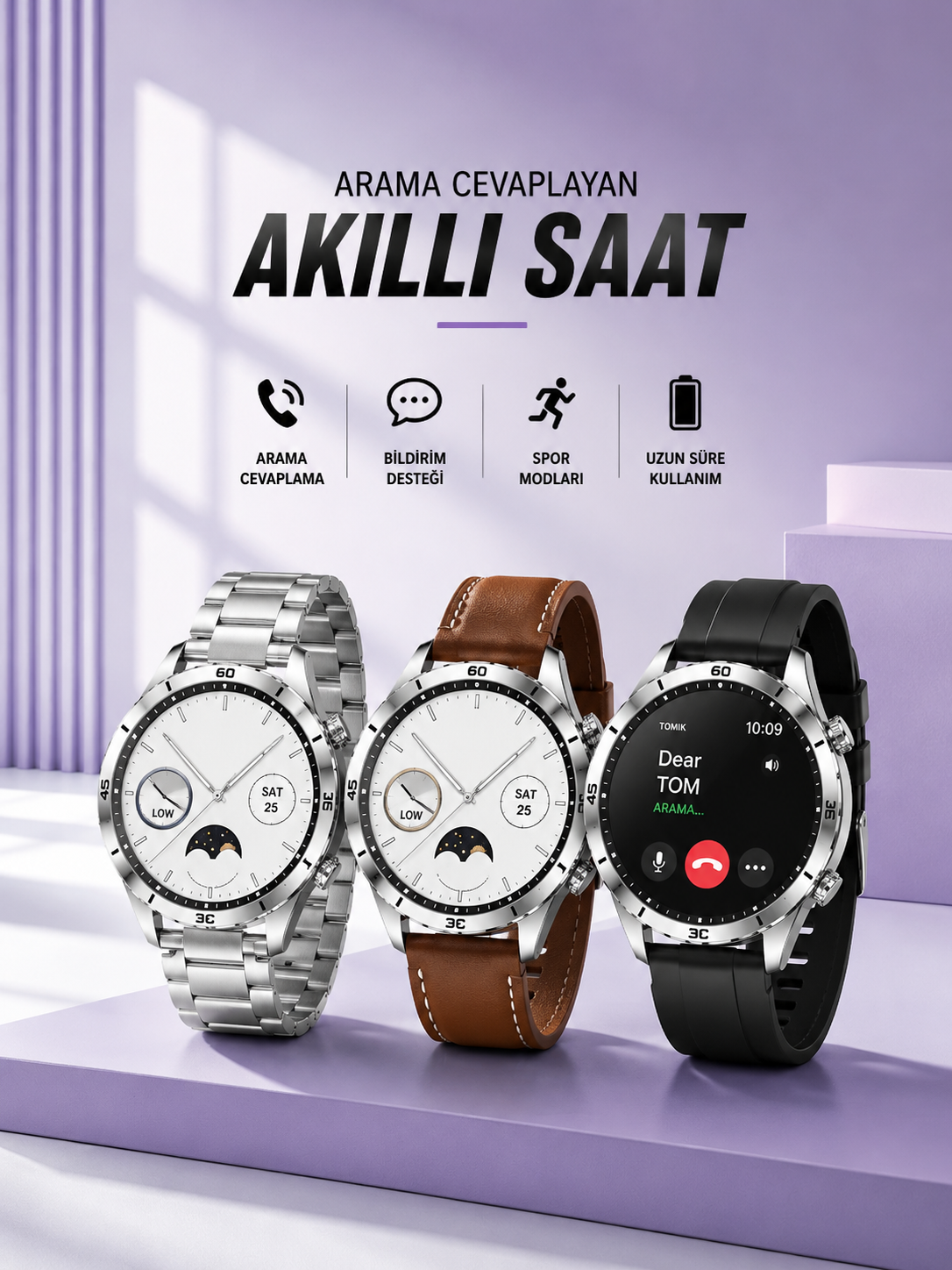 17c3aca0-f503-485d-af97-bdd840b15028 Akıllı Saat Bildirim Görme Sesli Görüşme Çoklu Kordon GPS Takibi - Vipsepet - Görsel 1