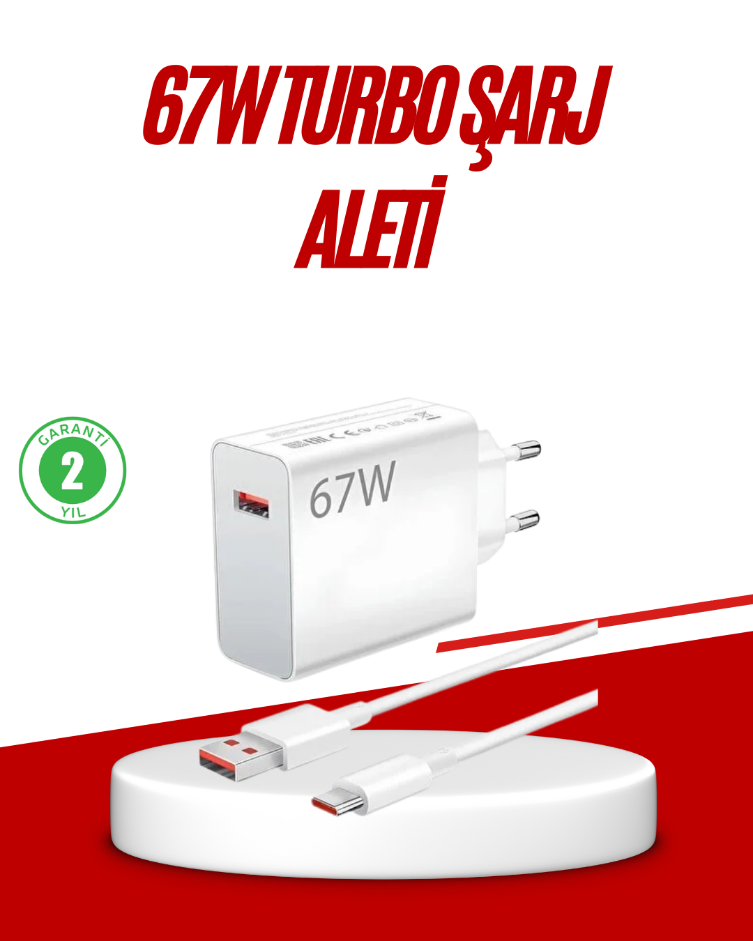 18 67 Watt Type C Hızlı Şarj Cihazı Huawei P30 P40 Mate 20 Pro Uyumlu - Vipsepet - Görsel 1