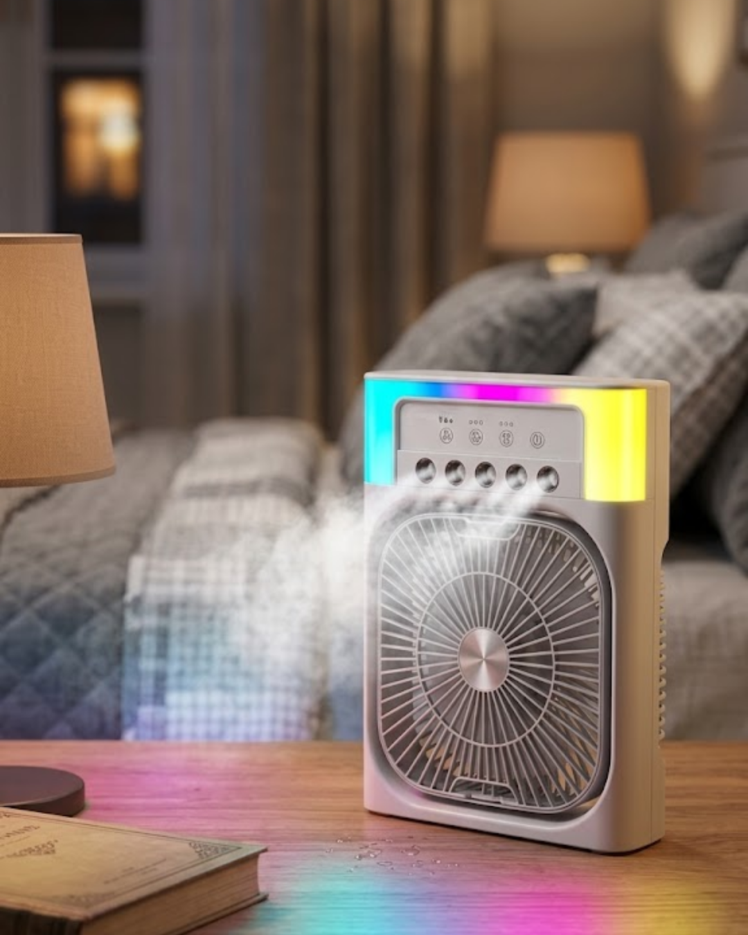2-105 Mini Klima Fan Su Hazneli USB Şarjlı Sessiz Masaüstü Soğutucu - vipsepet - Görsel 1