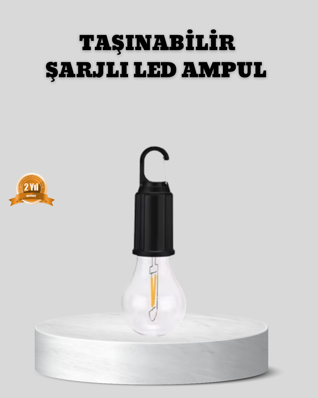 2-107 Type-C Şarjlı LED Kamp Lambası – Uzun Ömürlü Pil ve Yüksek Parlaklık - Vipsepet - Görsel 1