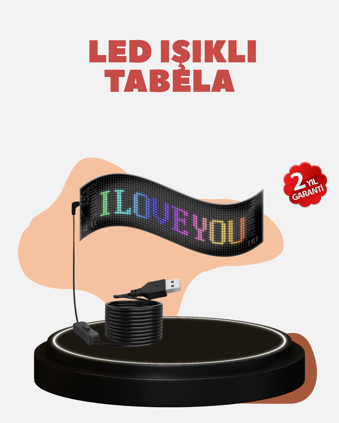 2-11 Kayan Yazı Destekli RGB LED Reklam Paneli USB ile Kolay Kurulumlu - Vipsepet - Görsel 1