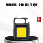 Şarjlı COB LED Anahtarlık Fener – 4 Modlu, Manyetik ve Katlanabilir Standlı - Vipsepet