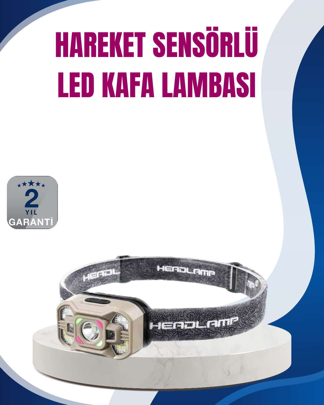 2-111 Hareket Sensörlü LED Far 45 Derece Ayarlı Şarj Edilebilir - vipsepet - Görsel 1