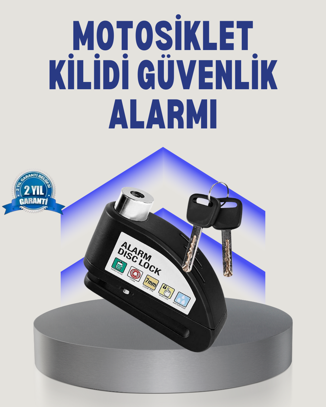 2-115 Disk Fren Kilidi Alarmlı Anti Hırsızlık Motosiklet Scooter Bisiklet - Lisinya - Görsel 1