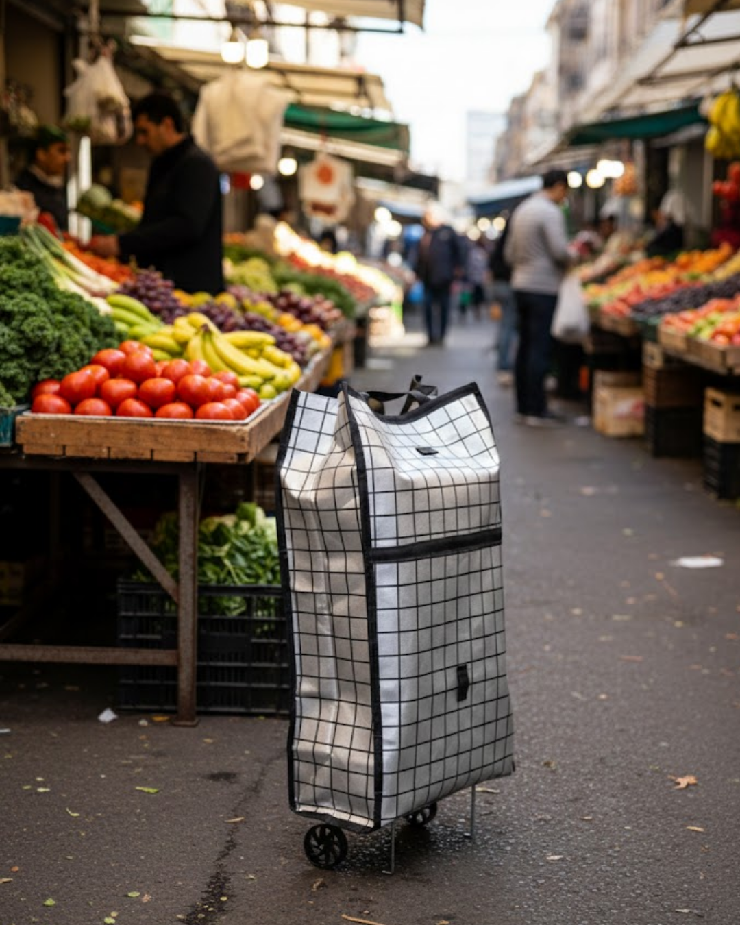 2-115 Ağır Yük Taşımaya Uygun Tekerlekli Market ve Pazar Çantası - Vipsepet - Görsel 1