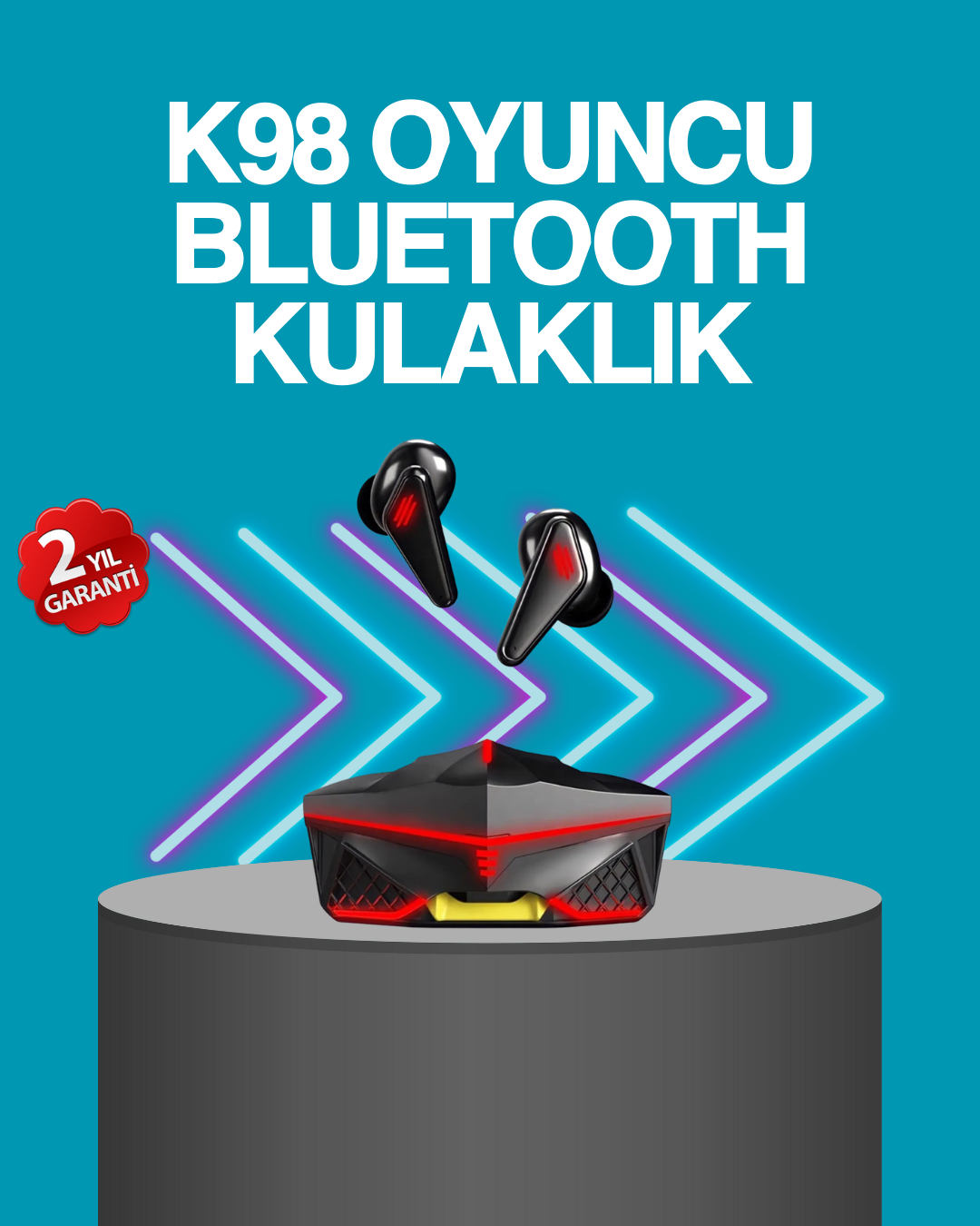 2-118 Kablosuz Bluetooth 5.0 Metal Kasa Gaming Kulaklık - vipsepet - Görsel 1