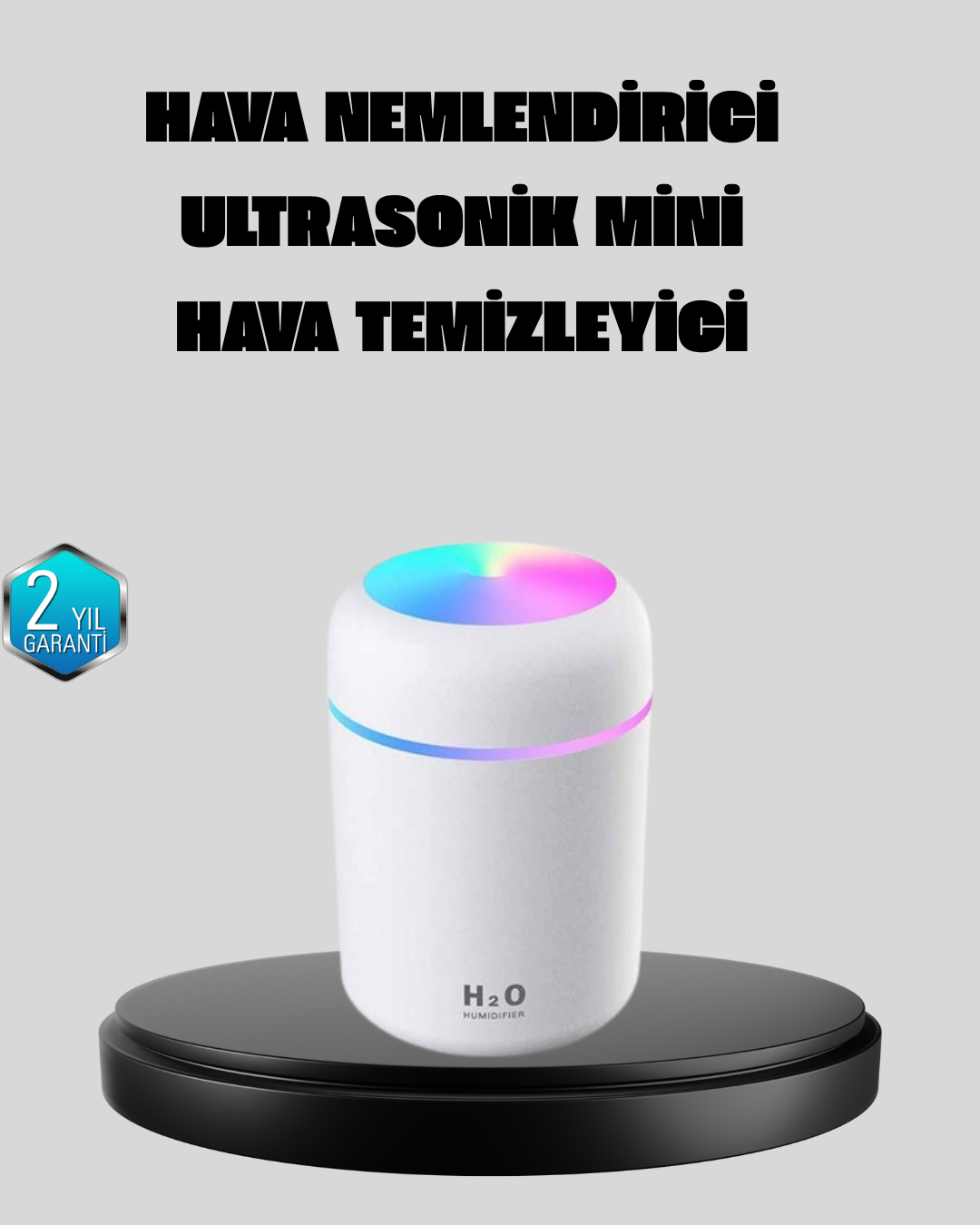 2-119 Taşınabilir USB Mini Nemlendirici – LED Aydınlatmalı, Çift Püskürtme Modu - Vipsepet - Görsel 1