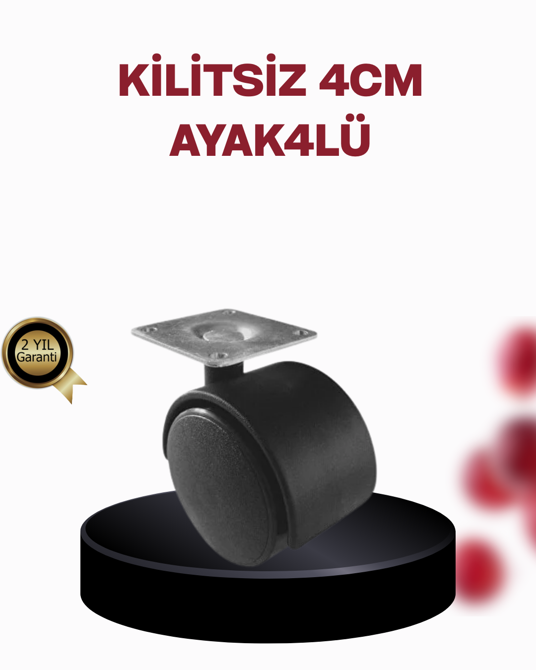 2-123 4 cm Döner Ayak Kilitsiz 4 Adet Mobilya ve Sehpa Ayağı - Vipsepet - Görsel 1