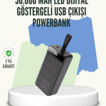 Yüksek Kapasiteli 50.000 mAh Powerbank – Type-C, Lightning ve Micro USB Uyumlu, Çoklu Cihaz Şarj Özellikli - vipsepet