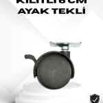 Kilitli 6 cm Masa Ayağı Tekli Döner Tekerlek - Vipsepet