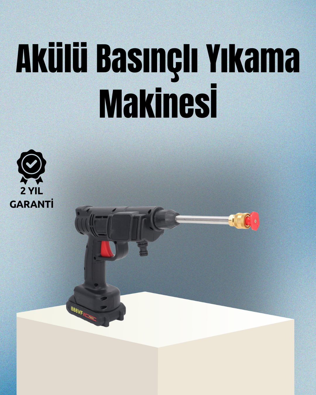 2-127 Taşınabilir Şarjlı Basınçlı Yıkama Tabancası Köpük Aparatlı - Vipsepet - Görsel 1