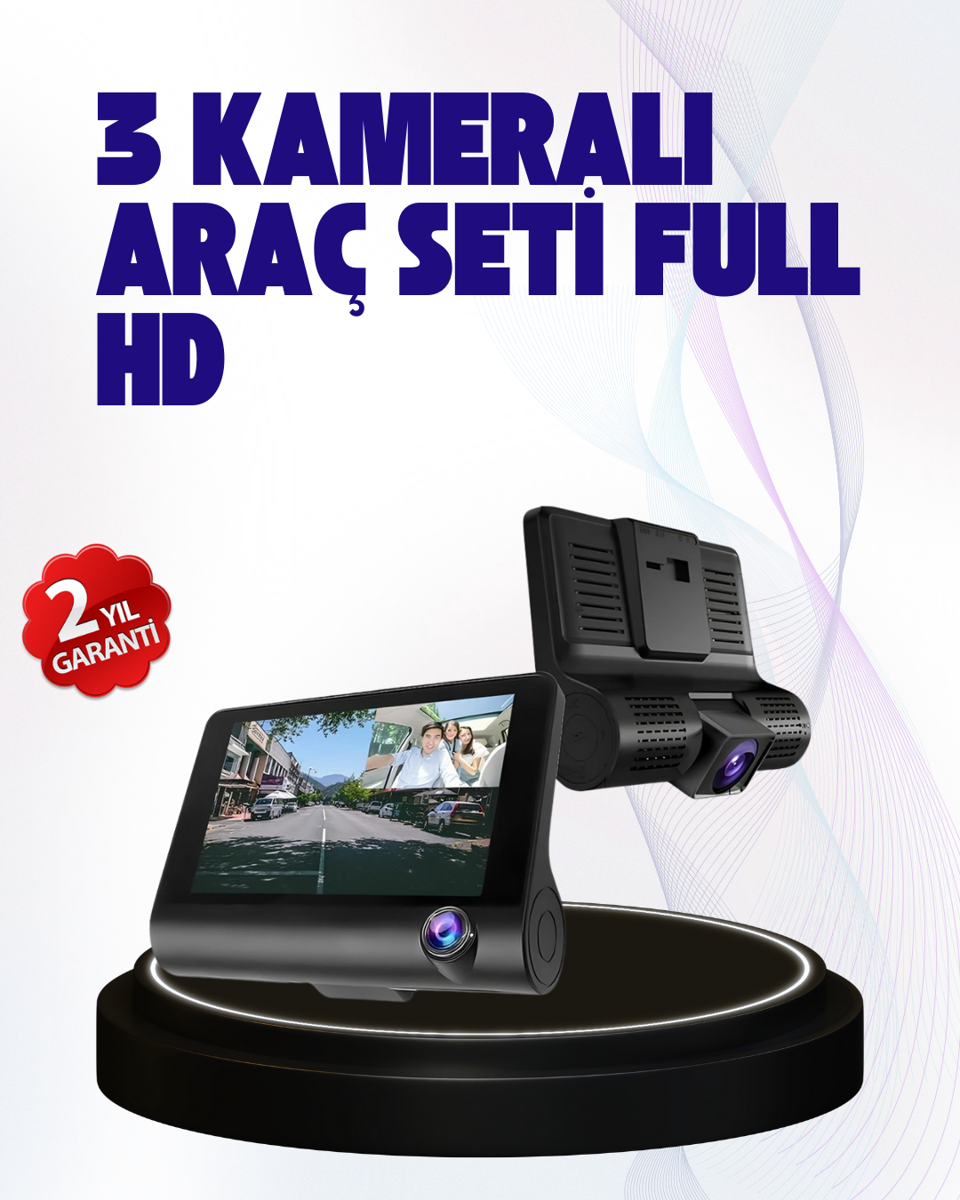 2-129 170° Geniş Açılı Araç Kamerası – 4.0” IPS Ekranlı Full HD DVR - Vipsepet - Görsel 1