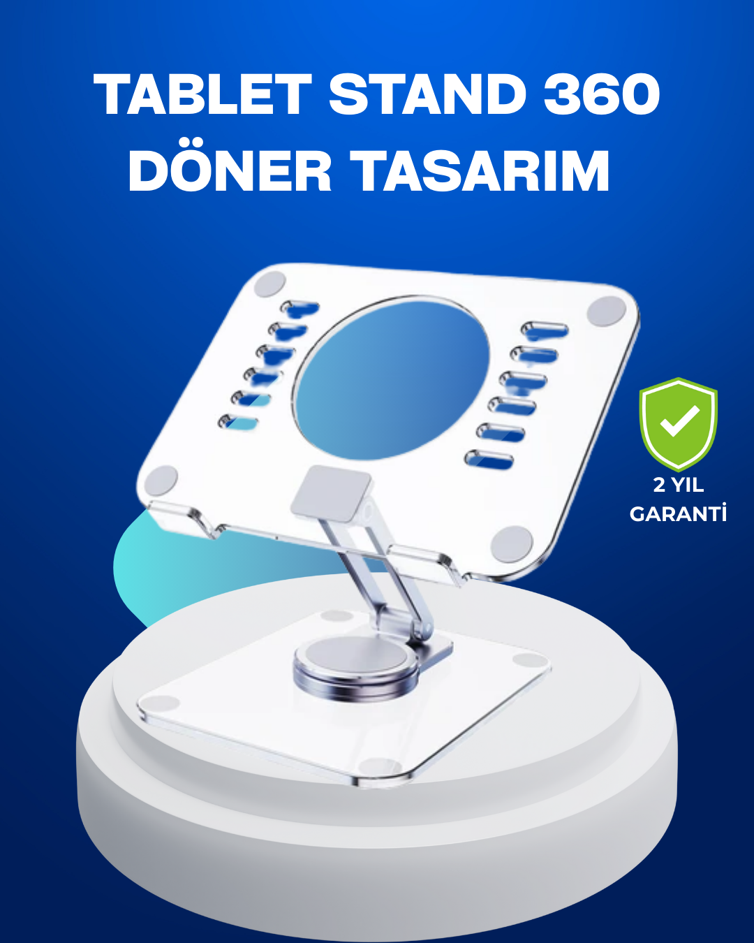 2-129 Katlanabilir Tablet Standı Ayarlanabilir Kaymaz Şeffaf Tasarım - Vipsepet - Görsel 1