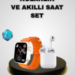 Akıllı Saat ve Kablosuz Kulaklık iOS Android Uyumlu Teknoloji Seti - Vipsepet