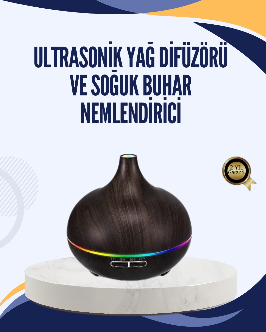2-13 LED Işıklı Sessiz Çalışan Soğuk Buhar Nemlendirici - Vipsepet - Görsel 1