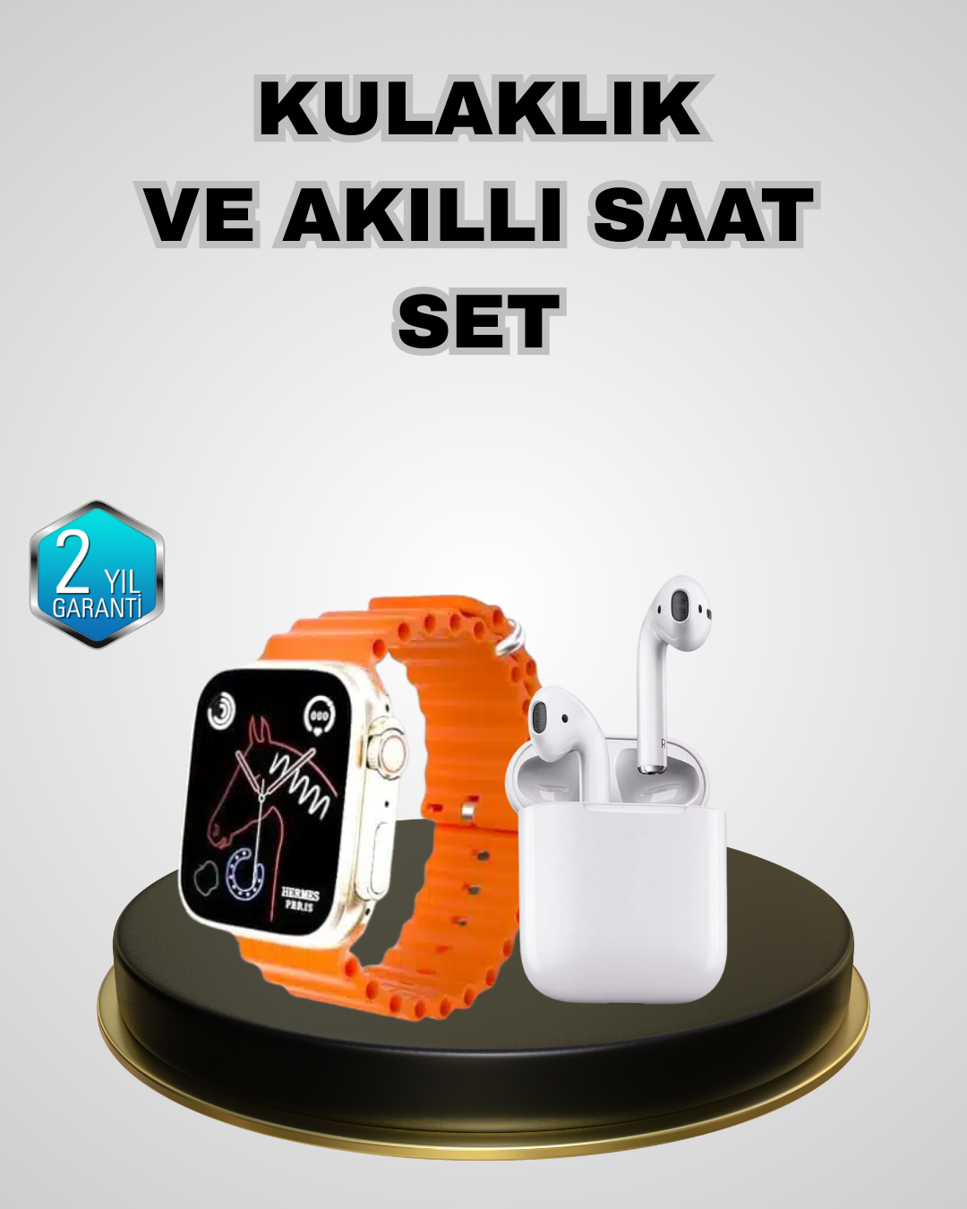 2-13 Akıllı Saat ve Kablosuz Kulaklık iOS Android Uyumlu Teknoloji Seti - Vipsepet - Görsel 1