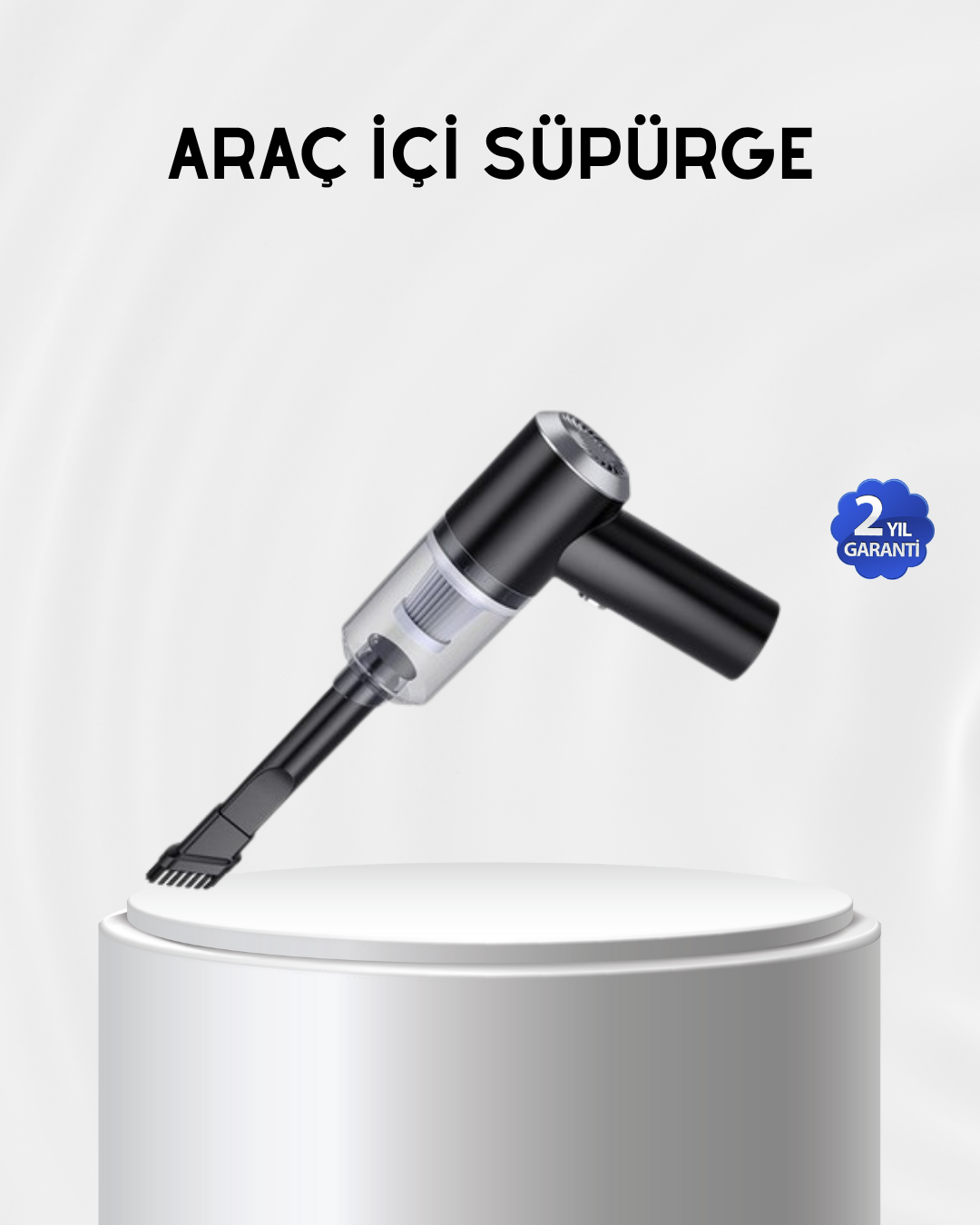 2-133 Kablosuz El Süpürgesi – Araç İçi Temizlik İçin 5500PA Güçlü Emiş, USB Şarjlı - Vipsepet - Görsel 1