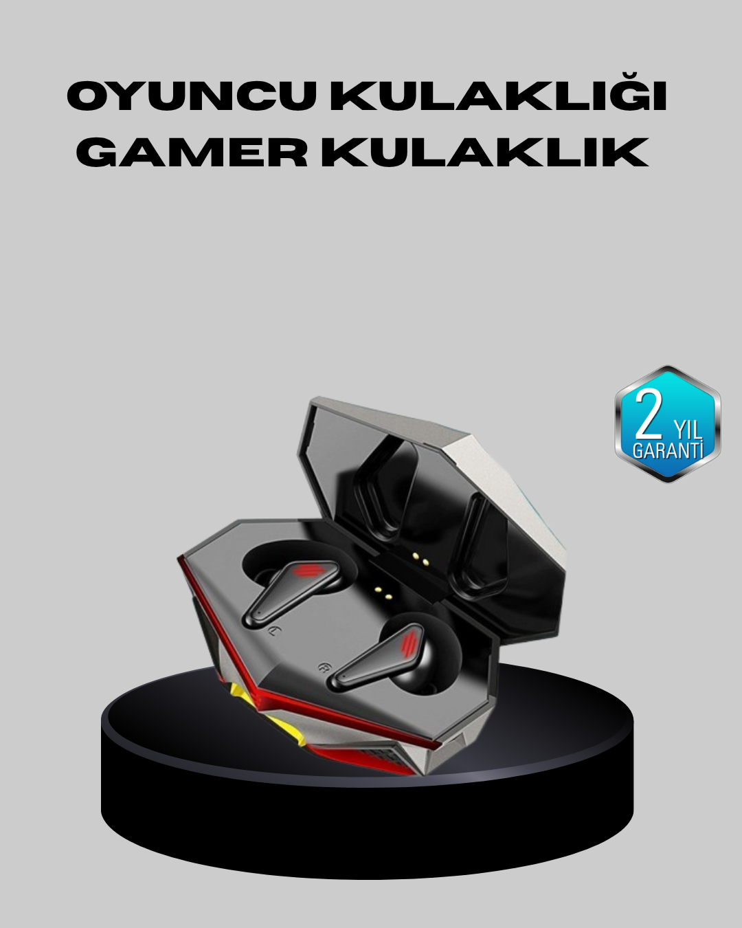 2-140 Bluetooth 5.0 Kablosuz Kulaklık LED Işıklı Silikonlu Tasarımlı - vipsepet - Görsel 1