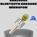 Bluetooth Karaoke Mikrofon Şarjlı Uzun Pil Ömürlü Çok Fonksiyonlu - Vipsepet