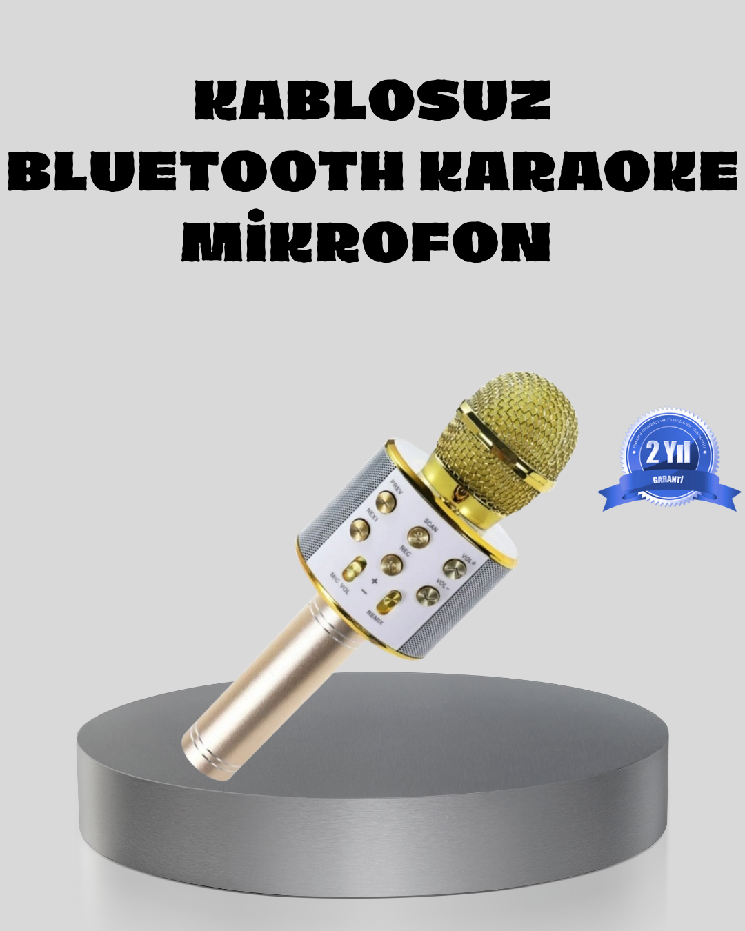 2-144 Bluetooth Karaoke Mikrofon Şarjlı Uzun Pil Ömürlü Çok Fonksiyonlu - Vipsepet - Görsel 1