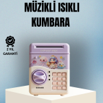 Işıklı Sesli Şifreli Otomatik Para Çeken Kumbara Mor - Vipsepet