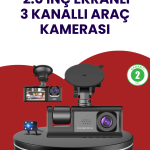 Üç Kameralı Araç Kamerası | Full HD 1080P Ön + HD İç/Arka - Vipsepet