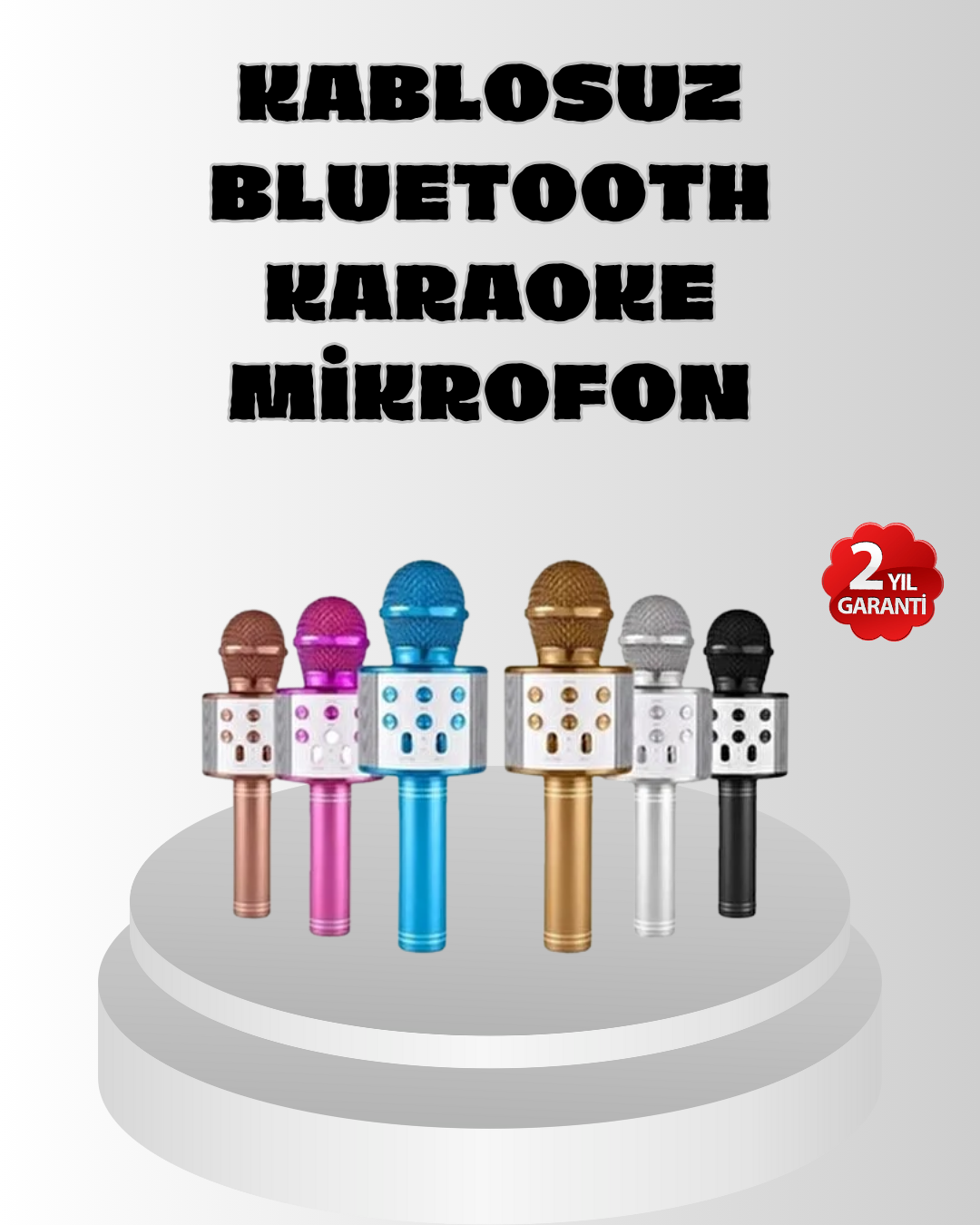 2-148 Kablosuz Bluetooth Karaoke Mikrofon Yankı Efektli - Vipsepet - Görsel 1